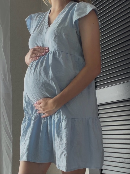 Isabel Maternity by Ingrid & Isabel Dresses & Skirts - Light Blue V-Neck Babydoll Mayernity Dress